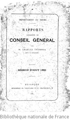 Rapports et délibérations / Conseil général du Doubs | Doubs. Conseil général