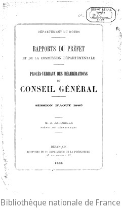 Rapports et délibérations / Conseil général du Doubs | Doubs. Conseil général