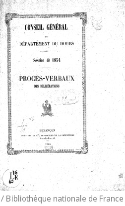 Rapports et délibérations / Conseil général du Doubs | Doubs. Conseil général