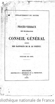 Rapports et délibérations / Conseil général du Doubs | Doubs. Conseil général