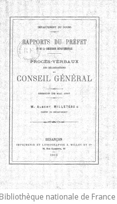 Rapports et délibérations / Conseil général du Doubs | Doubs. Conseil général