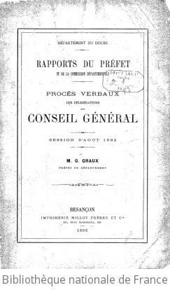 Rapports et délibérations / Conseil général du Doubs | Doubs. Conseil général