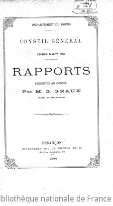 Rapports et délibérations / Conseil général du Doubs | Doubs. Conseil général