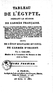Tableau de l'Égypte pendant le séjour de l'armée française  A. Galland. 1804