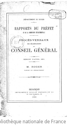 Rapports et délibérations / Conseil général du Doubs | Doubs. Conseil général