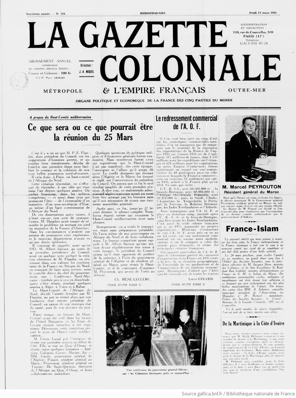 La Gazette coloniale [