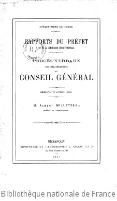 Rapports et délibérations / Conseil général du Doubs | Doubs. Conseil général