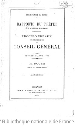 Rapports et délibérations / Conseil général du Doubs | Doubs. Conseil général