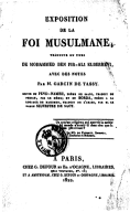 Exposition de la foi musulmane ; Suivie du Pend-Nameh, poème de Saadi et du Borda, poème à la louange de Mahomet [...]  1822