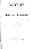 Lettre à S. A. le khédive sur la réforme judiciaire après treize années de fonctionnement  P. Zucchinetti. 1889