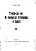 Trente-cinq ans de domination britannique en Égypte  I. Bey. 1919