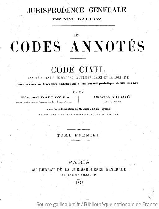 Jurisprudence G N Rale De Mm Dalloz Les Codes Annot S Code Civil