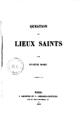 Question des Lieux Saints  E. Boré. 1850