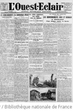 L'Ouest-Éclair (éd. Nantes) - vendredi 08 octobre 1915