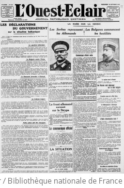 L'Ouest-Éclair (éd. Nantes) - mercredi 13 octobre 1915