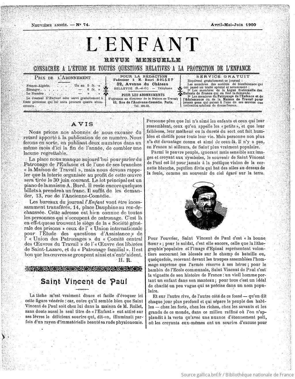 L'Enfant : organe des Sociétés protectrices de l'enfance