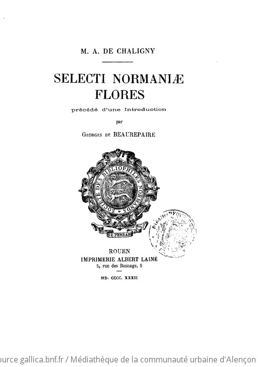 Selecti Normaniae Flores précédé d'une introduction par Georges de Beaurepaire