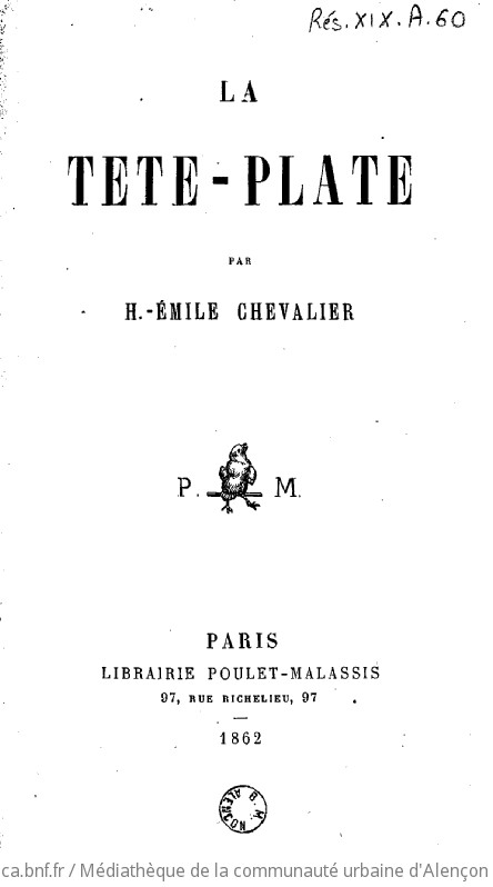 La tête-plate par H.-Emile Chevalier