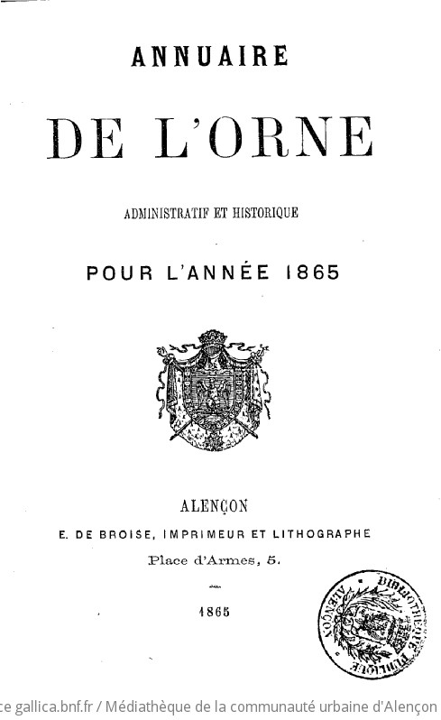 Annuaire de l'Orne, historique, administratif, industriel et commercial