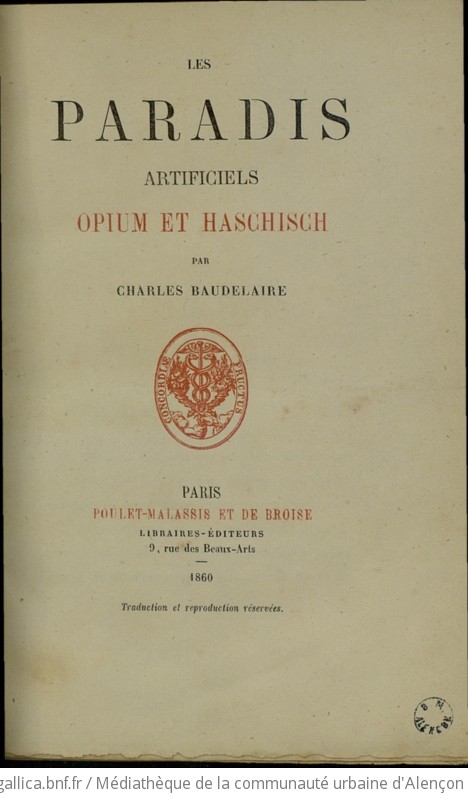 Les Paradis artificiels. Opium et haschisch par Charles Baudelaire