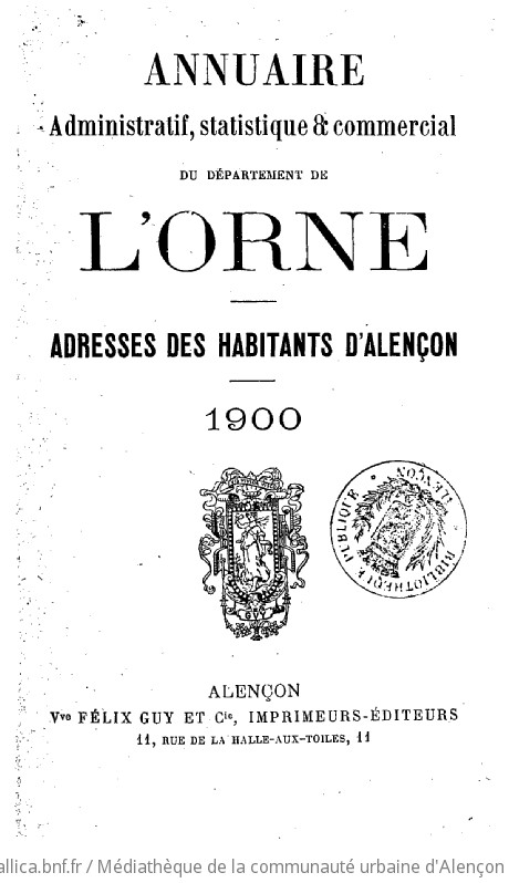 Annuaire administratif, statistique et commercial du département de l'Orne...