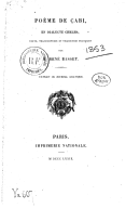 Poème de Çabi, en dialecte chelha / texte, transcription et traduction française par M. René Basset,...