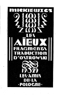 Les Aïeux : Fragments  Traduction d'Ostrowski. 1929 