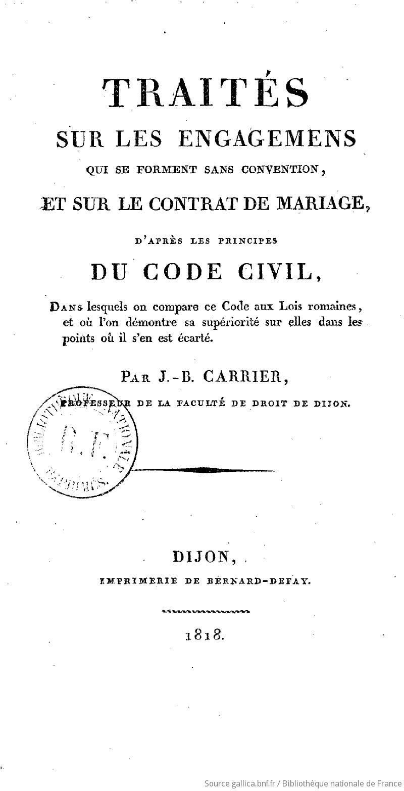 code civil contrat de mariage