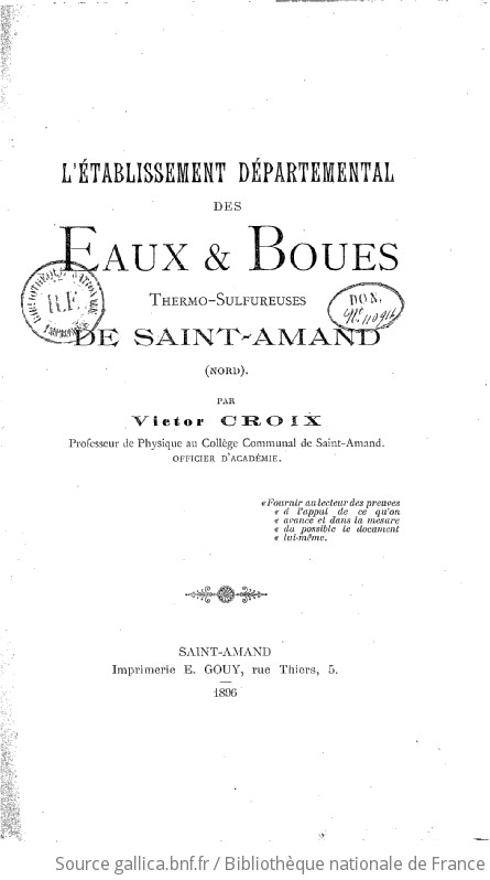 L Tablissement D Partemental Des Eaux Et Boues Thermosulfureuses De