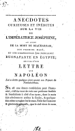 Anecdotes curieuses et inédites [...] sur l'expédition que préparait Bonaparte en Égypte ; suivies d'une lettre que Napoléon a écrite quelques jours avant son départ [...]  1814