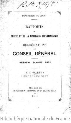 Rapports et délibérations / Conseil général du Doubs | Doubs. Conseil général