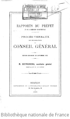 Rapports et délibérations / Conseil général du Doubs | Doubs. Conseil général