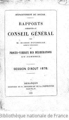 Rapports et délibérations / Conseil général du Doubs | Doubs. Conseil général