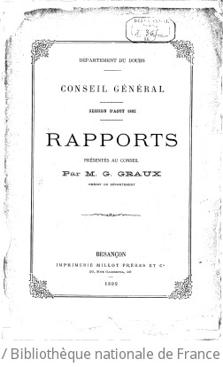 Rapports et délibérations / Conseil général du Doubs | Doubs. Conseil général