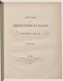 Étude sur le christianisme en Égypte au septième siècle <br> E. Amélineau. 1887