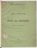 Note à consulter sur le projet de convention envoyé de Constantinople  Compagnie universelle du canal maritime de Suez. 1864