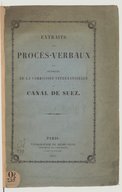 Extraits des procès-verbaux des séances de la Commission internationale du Canal de Suez 1856