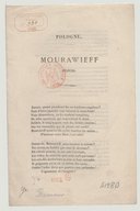 Mourawieff : stances  Signé Damour. 1863 