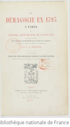 La dmagogie en 1793  Paris, ou Histoire, jour par jour, de l