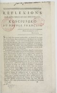 Réflexions sur une brochure intitulée : Kosciuszko au peuple français. 1796  