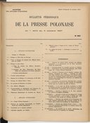 Bulletin périodique de la presse polonaise (1920-1939)