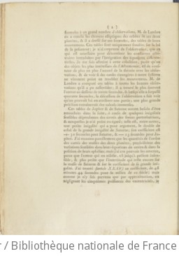 Suite de la Théorie de Jupiter et de Saturne, par M. de La Place