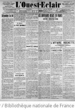 L'Ouest-Éclair (éd. Rennes) - samedi 16 juillet 1910