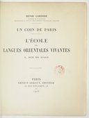 L'École des langues orientales vivantes  In: un coin de Paris. 1913