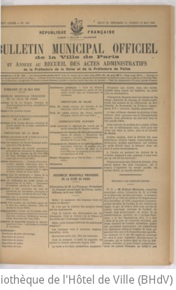 Bulletin municipal officiel de la Ville de Paris