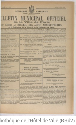 Bulletin municipal officiel de la Ville de Paris