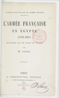 L'armée française en Égypte, 1798-1801 : journal d'un officier de l'armée d'Égypte   Vetray. 1883