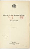 Dictionnaire géographique de l'Egypte  1899