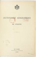 Dictionnaire géographique de l'Egypte <br> 1899