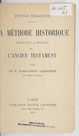 Études  J.-M. Lagrange et F. Nève. 1852-1923